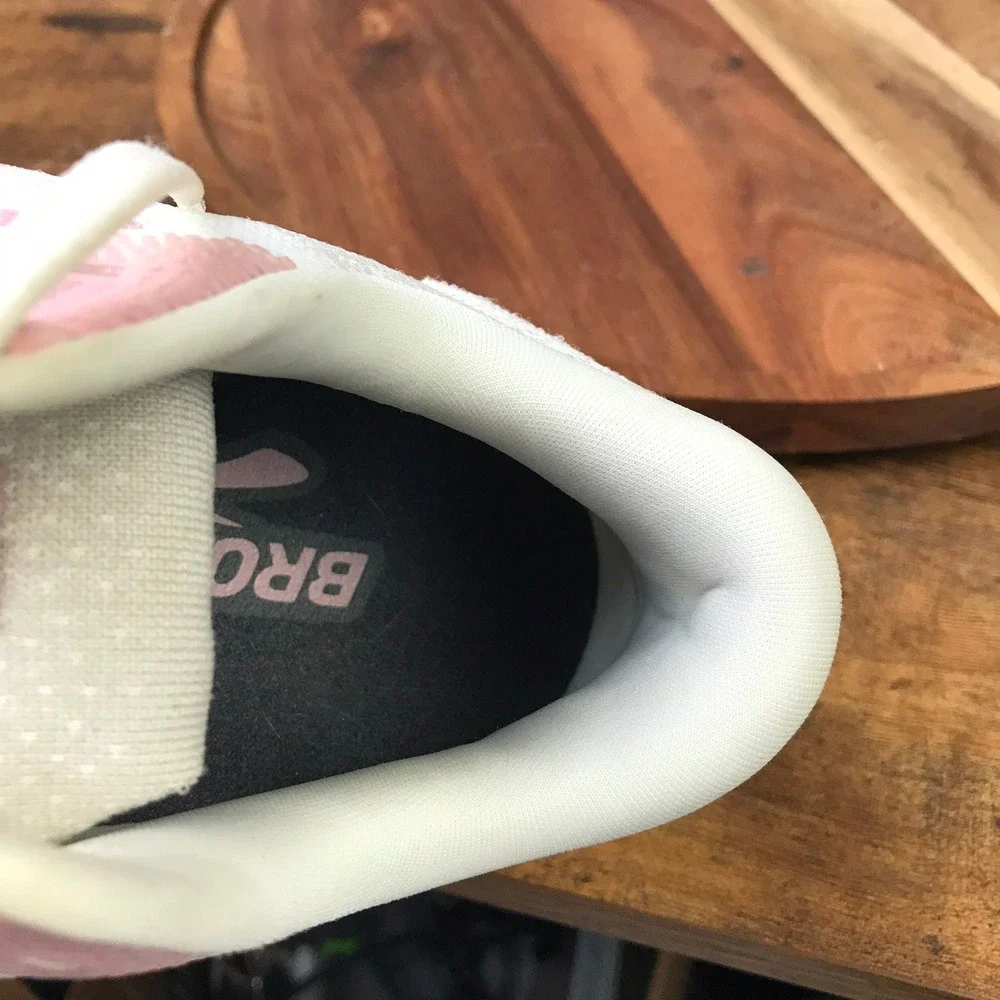 Brooks Ghost 16 Running Shoes Womens 10B White Pink Training Casual Sneakers